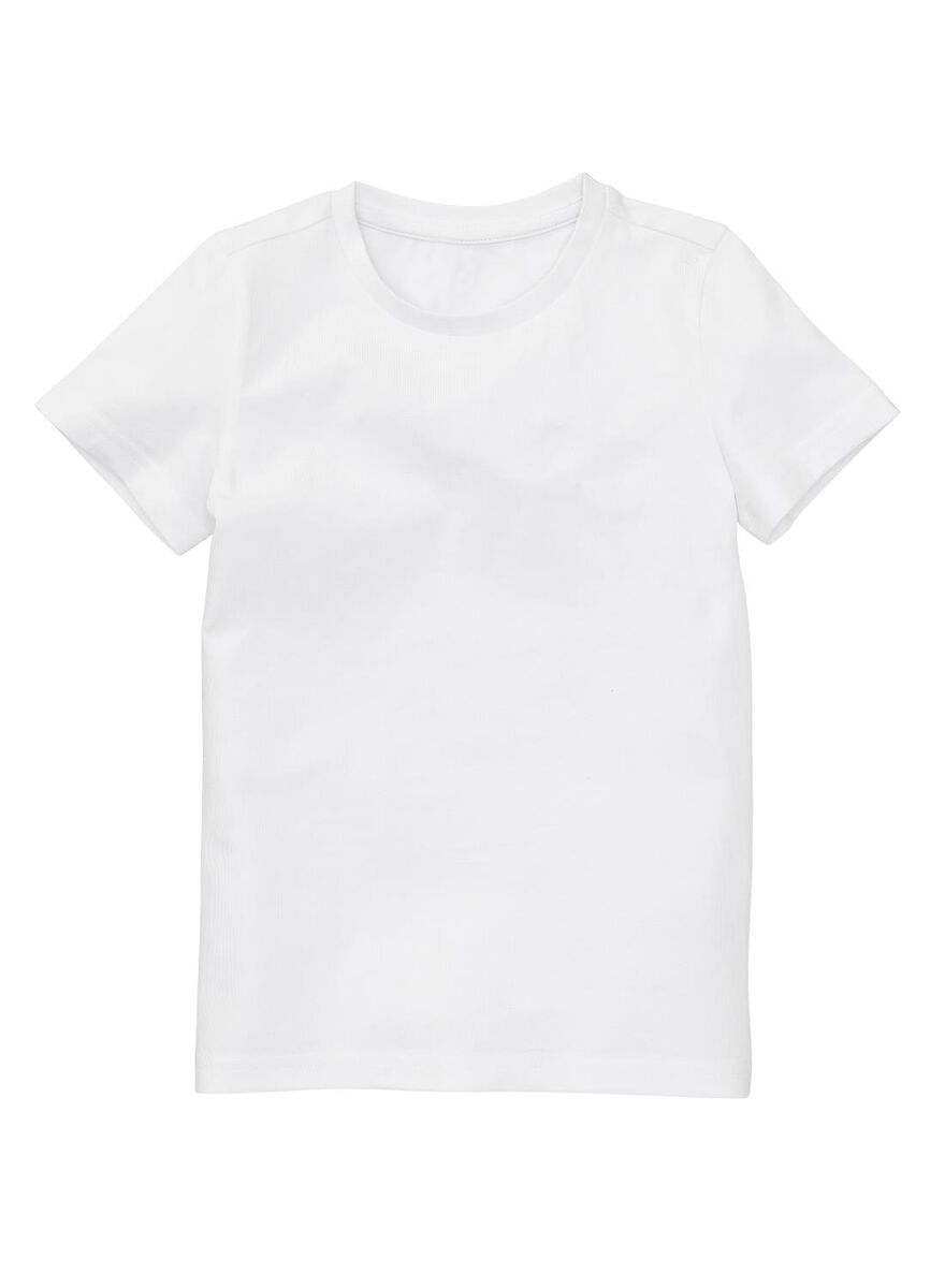 kinder t-shirts biologisch katoen - 2 stuks wit - HEMA