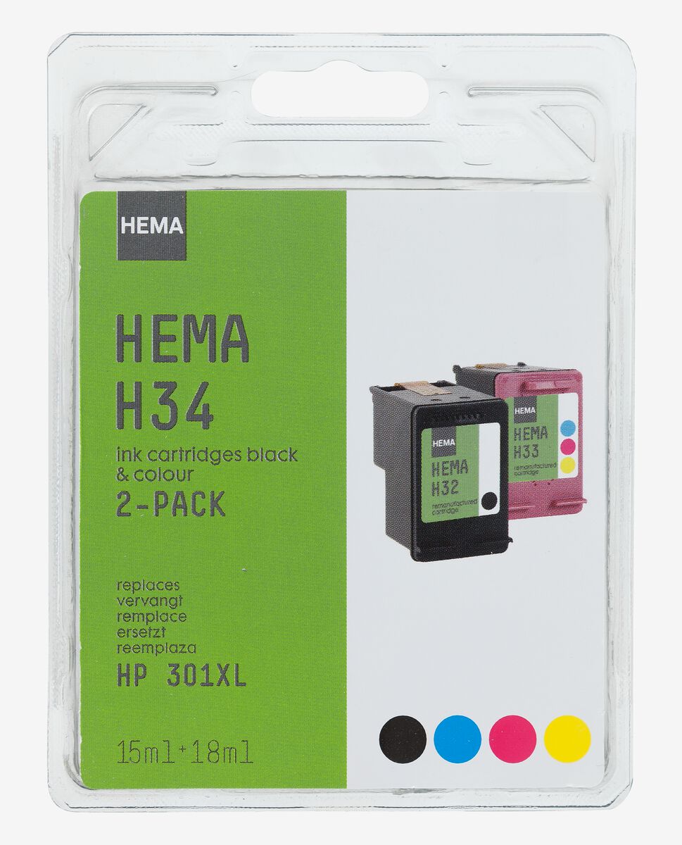 HEMA cartridge H34 voor de HP 301XL - HEMA