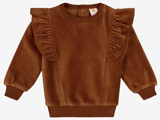 baby sweater rib bruin - HEMA