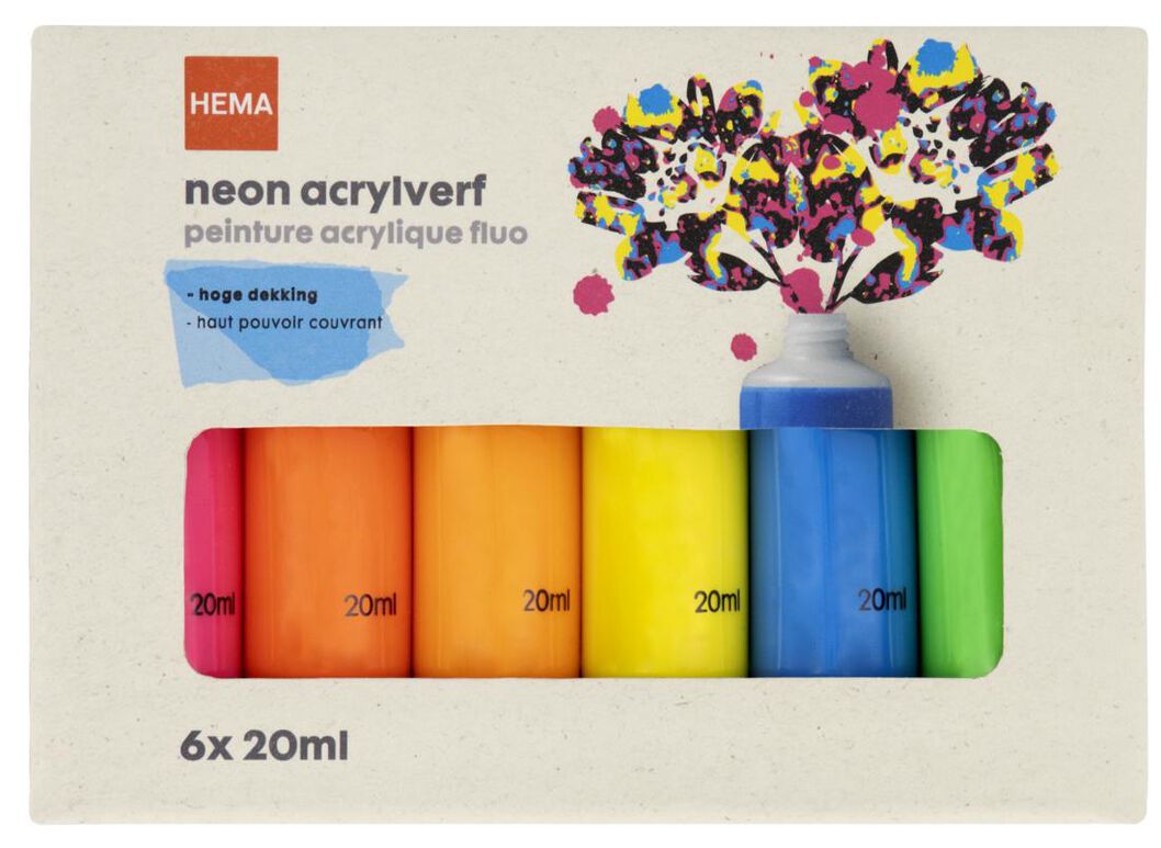 acrylverf neon 6x20ml - HEMA