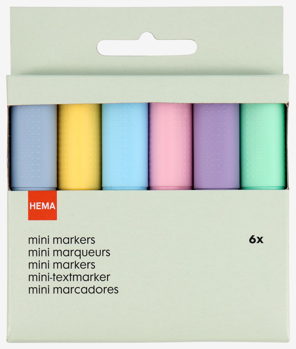 mini markers pastel - 6 stuks - HEMA