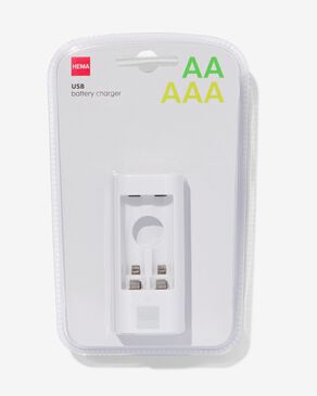 Beschietingen meest Halve cirkel USB batterijlader voor AA of AAA batterijen - HEMA
