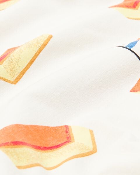 kinder t-shirt met oranje tompouces gebroken wit - HEMA