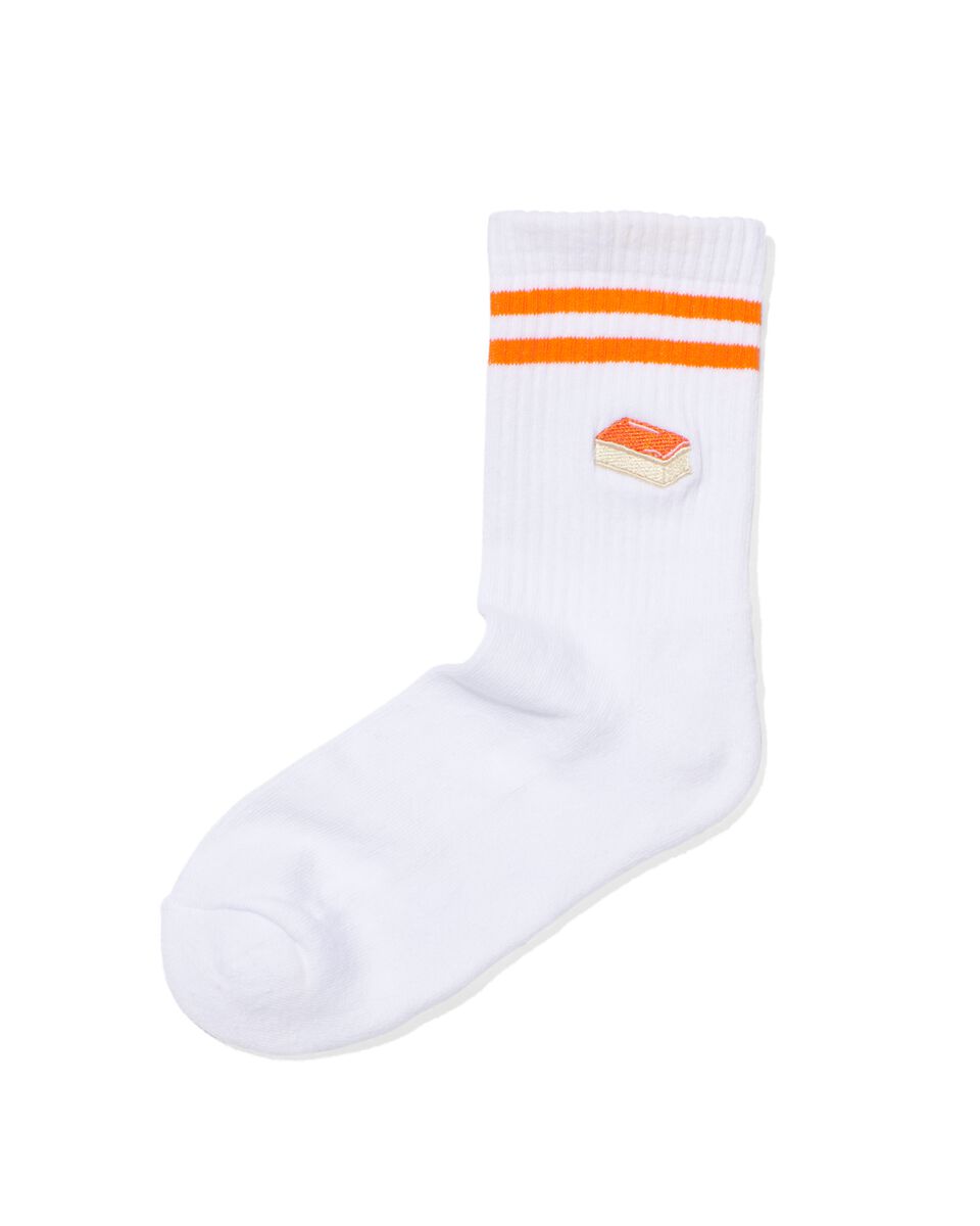 sokken met oranjetompouce wit - HEMA